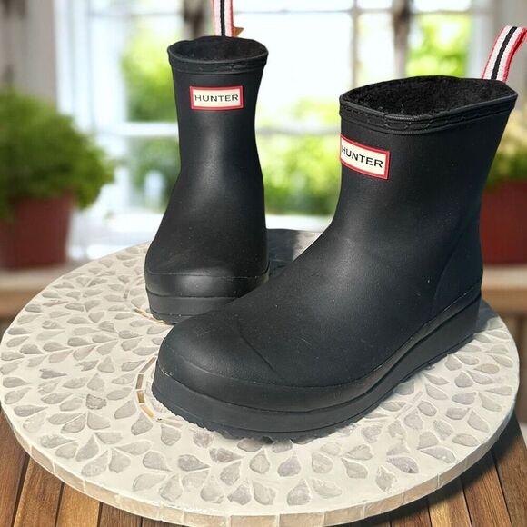 Hunter Play Short Insulated Winter Shearling Lined Waterproof Boots UK 7 US 9 - Picture 5 of 16